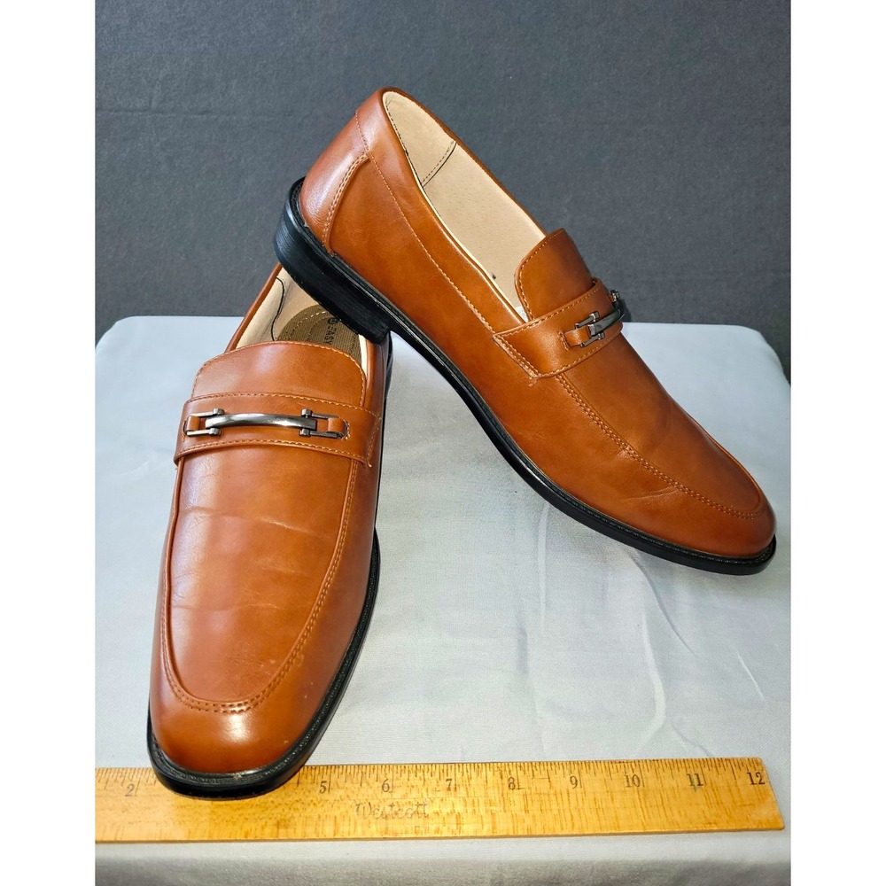 Easy Strider Men's Brown Slip-On Dress Loafer Shoes Square Toe US 12
